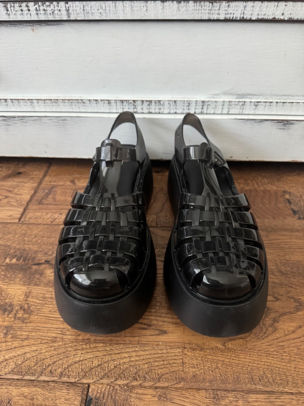 New Melissa Possession Plato Platform Jelly Sandal Black Women's Size 10 - Picture 3 of 9